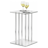 mDesign Square Glass Side Top Table